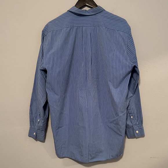 VINTAGE 90s J. Crew Men's Striped Long Sleeve Button Down in Baby Blue Size Med - Picture 10 of 16